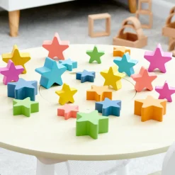 Trælegetøj|Montessori<tickit® Stjerner af træ - Regnbue, 21 stk