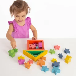 Trælegetøj|Montessori<tickit® Stjerner af træ - Regnbue, 21 stk