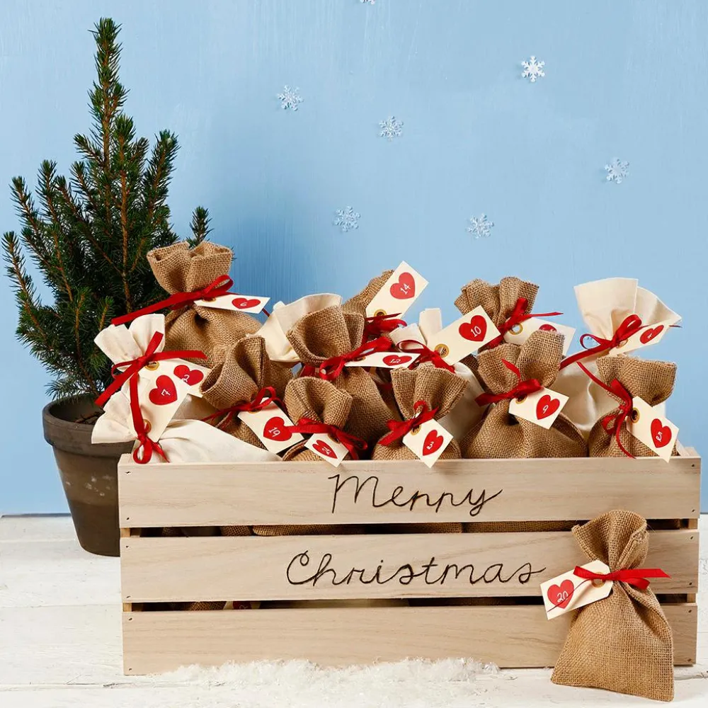 Jul<Creativ Company Stofpose 10 x 15 cm - Brun, 4 stk