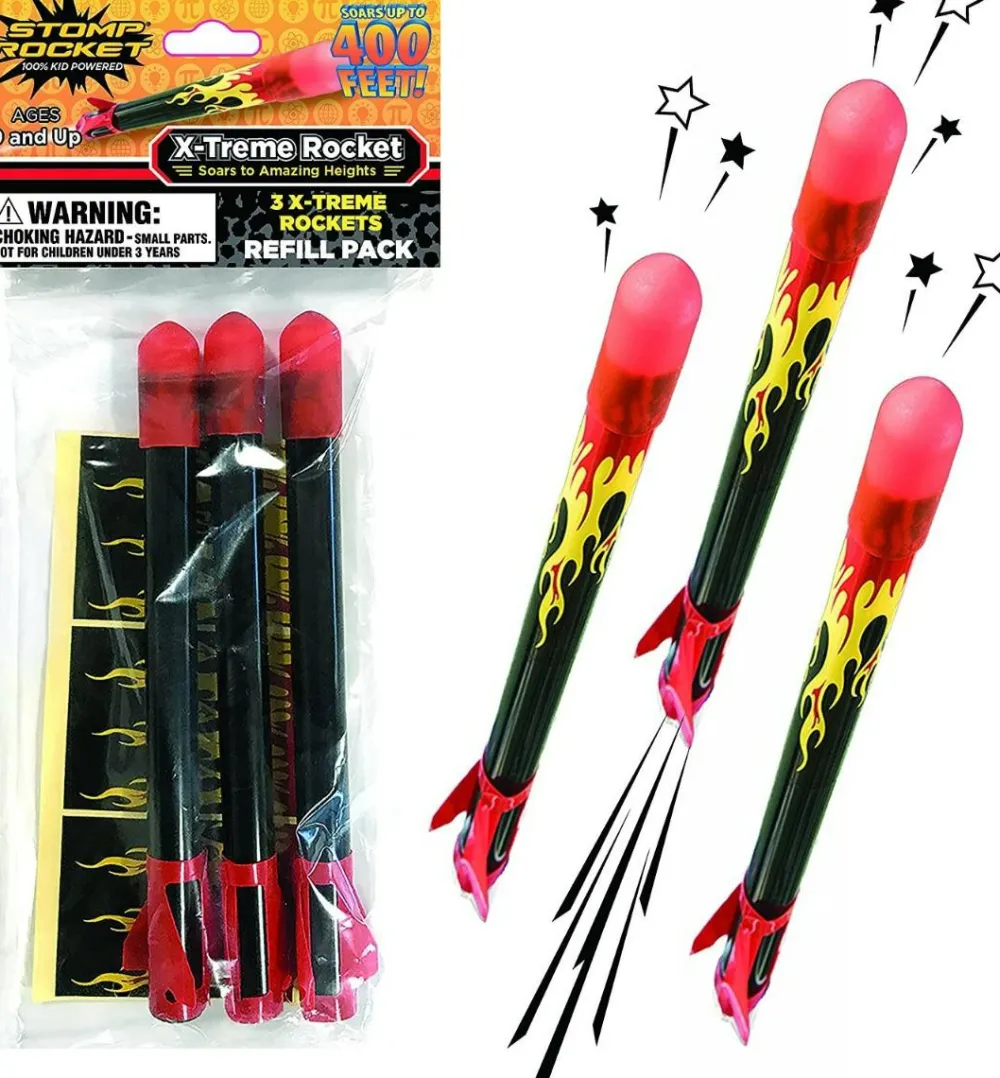 Udeleg< Stomp Rocket tilbehør - X-Treme raketter, 3 stk