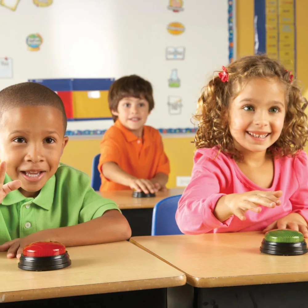 Skolesjov<Learning Resources Svarknap m. lys og lyd, 4 stk