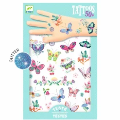 Fastelavn<Djeco Tatoveringer, Glitter - Sommerfugle