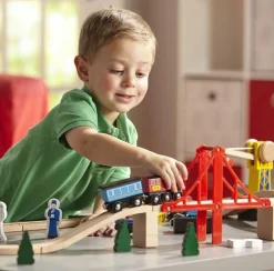 Dukkehus & Legesæt<Melissa & Doug Togbanesæt i træ | 132 dele