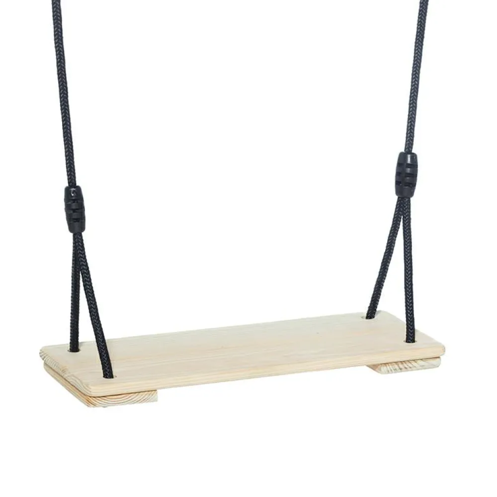 Gynger<DICE Trægynge 44 x 17,5 cm - 6 meter (sort reb)