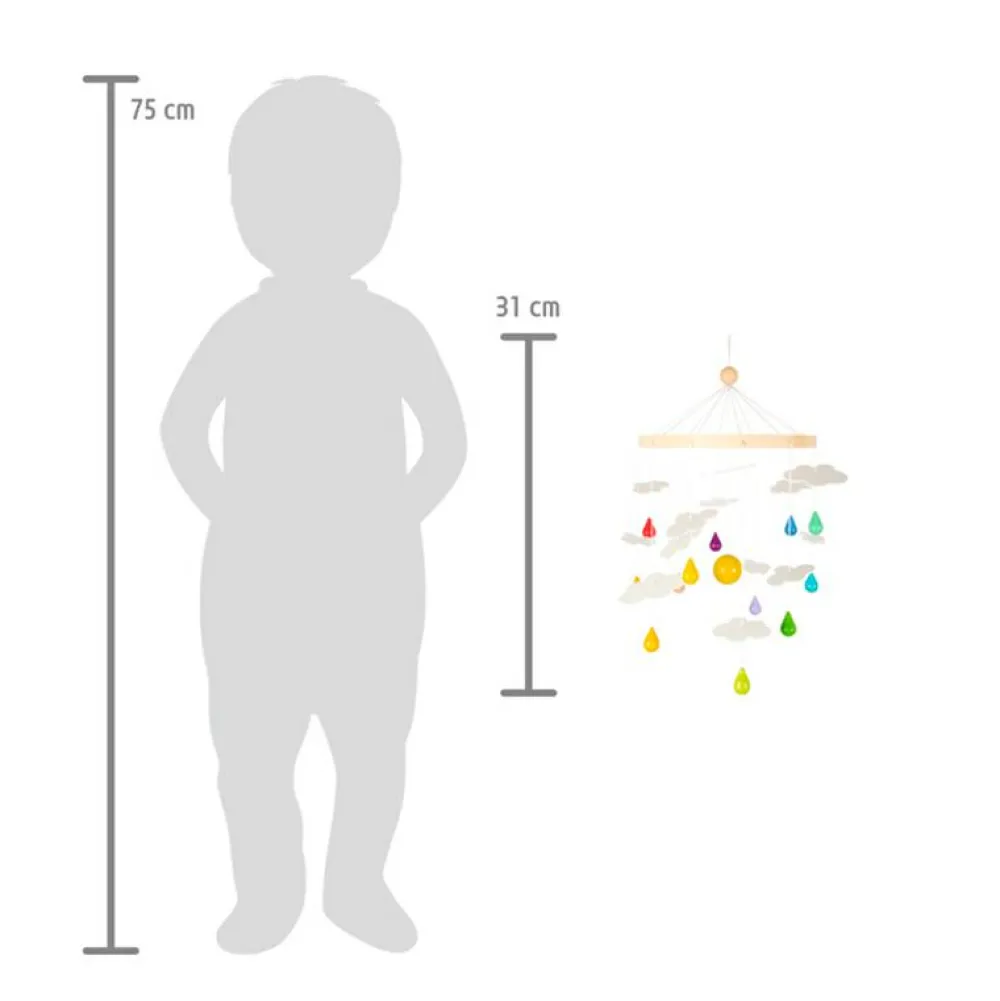 Babylegetøj<small foot Uro - Regnbue-skyer